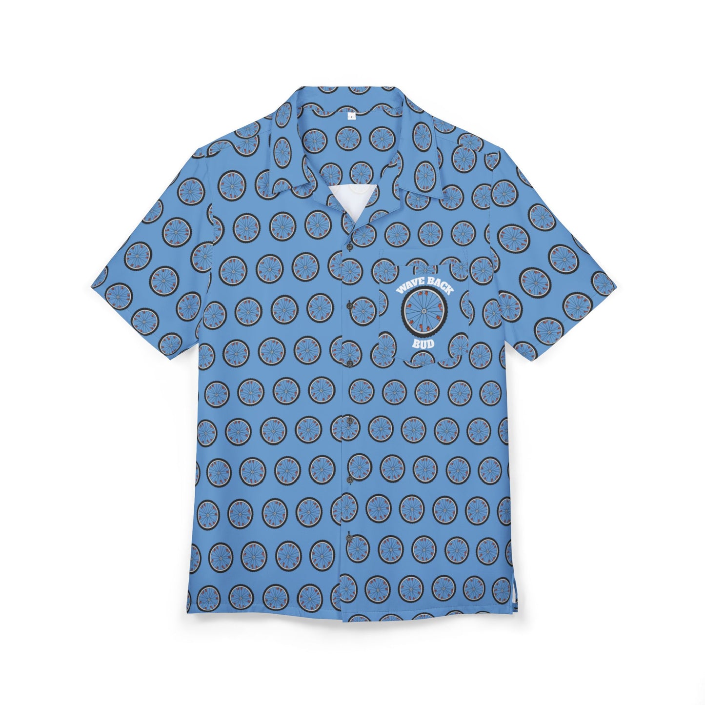 Wave Back Bud - Aggressively Friendly Unisex Hawaiian Button-Down Cycling Shirt