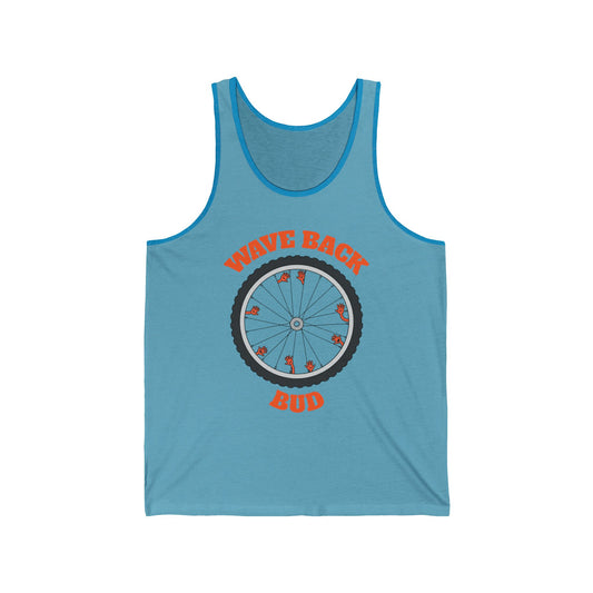 Wave Back Bud - Aggressively Friendly Unisex Jersey Tank Top