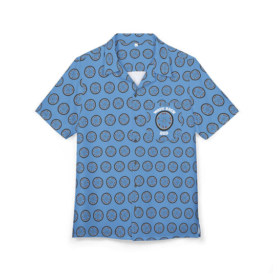 Wave Back Bud - Aggressively Friendly Unisex Hawaiian Button-Down Cycling Shirt